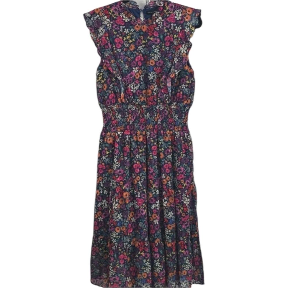 Saks Fifth Avenue Floral Flutter Sleeve Midi Dress, Size Medium, NWT - Picture 3 of 9